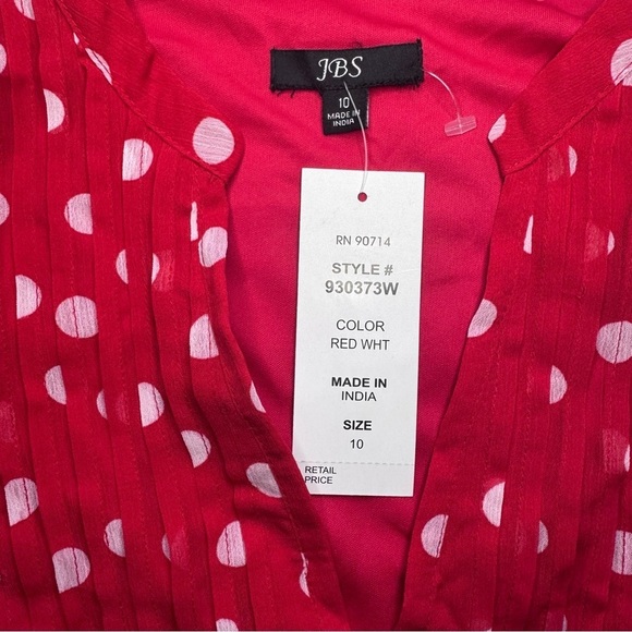 JBS Red & White Polka Dot Dress Size 10 - Picture 9 of 9